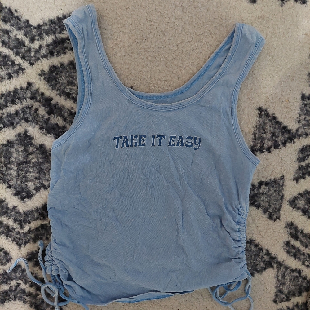 Modish Rebel Blue Tank Top 'Take It Easy'